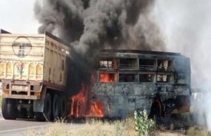 રાજસ્થાનના બાડમેર-જોધપુર હાઈવે પર ગમખ્વાર અકસ્માત, 12 લોકો જીવતા બળીને ખાખ