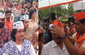 પ્રધાનમંત્રી મોદીના ‘રોડ શો’માં વધેલી ટોપી ભાજપે “આપ”ના 3500 કાર્યકર્તાઓને પહેરાવી દીધી!