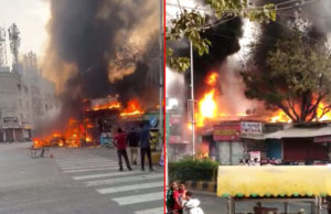 અમદાવાદના ખોખરા સર્કલના રાયપુર ભજીયા હાઉસમાં આગ, ફાયરબ્રિગેડની 4 ગાડીઓ ઘટનાસ્થળે