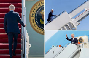 ફરી રાષ્ટ્રપતિ બાઈડનના પગ લથડ્યા; પ્લેનની સીડીઓ ચડતી વખતે અમેરિકન રાષ્ટ્રપતિનો પગ લપસ્યો, સાઇડ રેલિંગ પકડી બેલેન્સ જાળવ્યું !