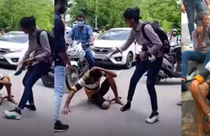 છોકરીની હિંમ્મતની પ્રશંસા; ખુલ્લેઆમ છોકરીને કિસ કરવાની કોશિશ, સ્ટુડન્ટે છેડતી કરનાર યુવકને ચંપલ-થપ્પડો મારી ફટકાર્યો; ભાગ્યો તો પીછો કરીને પકડ્યો!